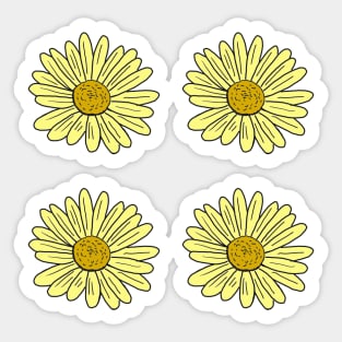 Yellow Daisy Doodle Pack Sticker